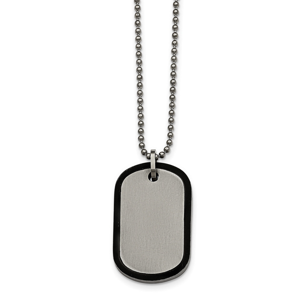 IP Edged Dogtag Necklace Stainless Steel Brushed Black SRN2031-22 by Chisel, MPN: SRN2031-22, 19110…