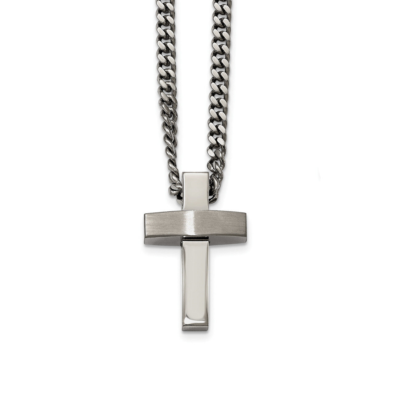 Cross Necklace Stainless Steel Brushed and Polished SRN2050-20 by Chisel, MPN: SRN2050-20, 88677467…