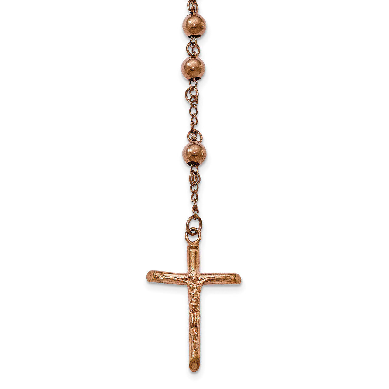 Rose IP-plated Rosary Stainless Steel Polished SRN2116 by Chisel, MPN: SRN2116, 191101644023