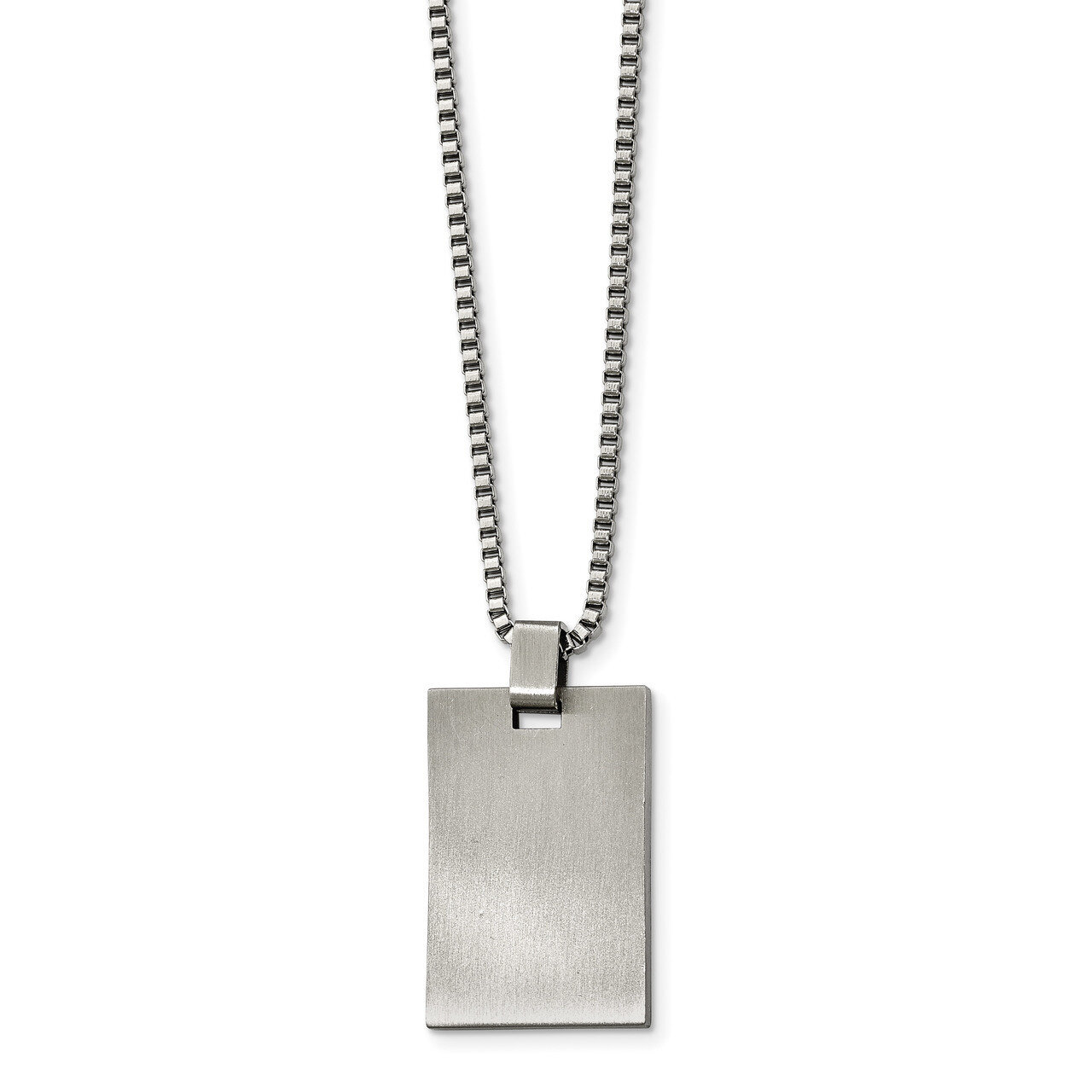 Scratch Finish Rectangle Necklace Stainless Steel Brushed SRN2118-22