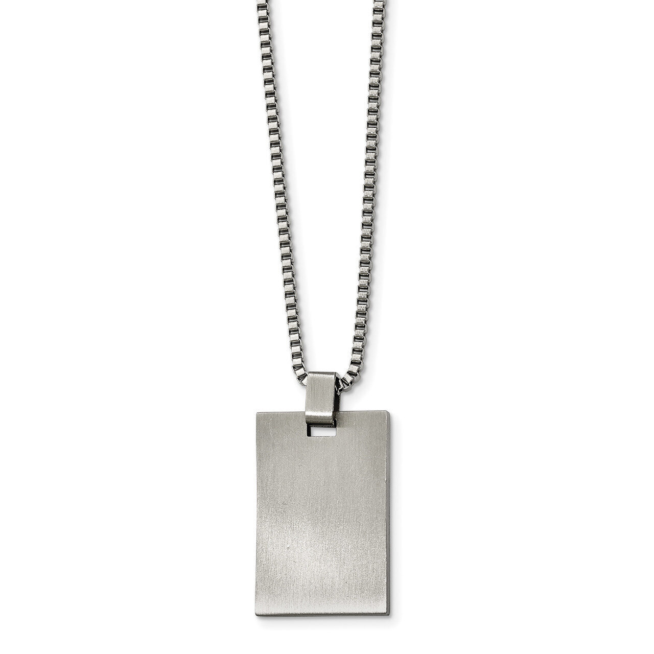 Scratch Finish Rectangle Necklace Stainless Steel Brushed SRN2118-22 by Chisel, MPN: SRN2118-22, 19…