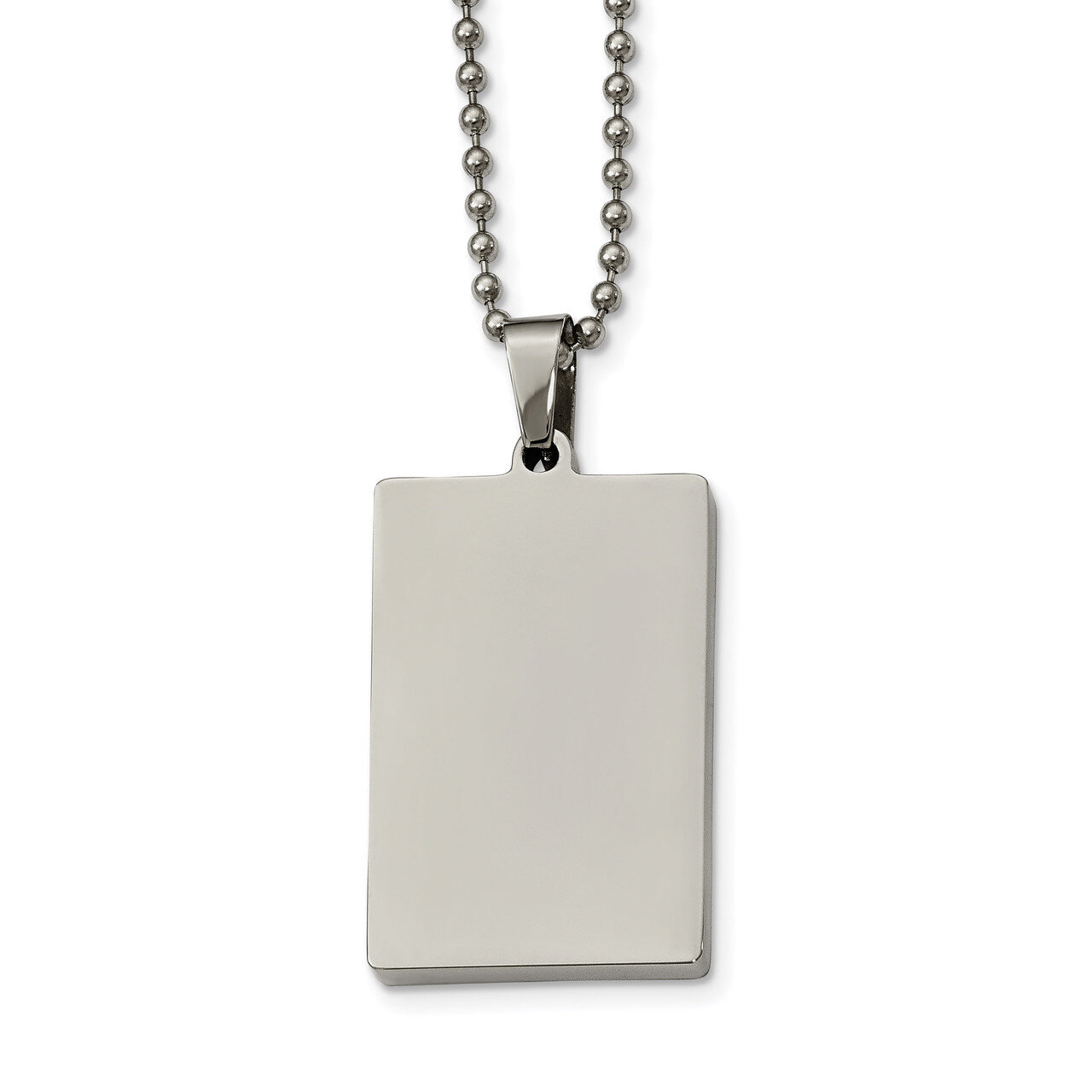 Squared 4mm Thick Dog Tag Necklace Stainless Steel Polished SRN2141-24 by Chisel, MPN: SRN2141-24, …