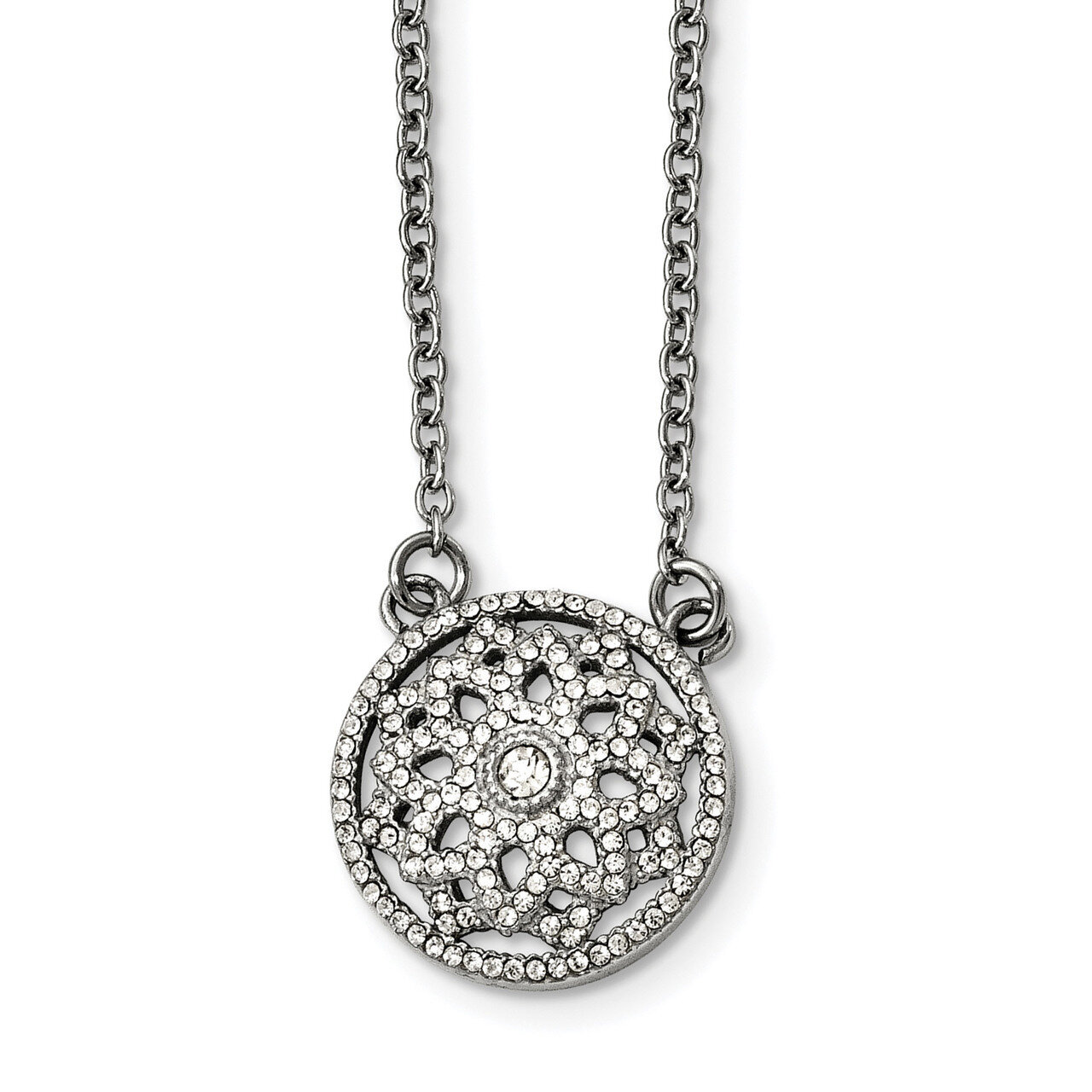 CZ 2mm Necklace Stainless Steel Polished SRN2152-18 by Chisel, MPN: SRN2152-18, 191101383618