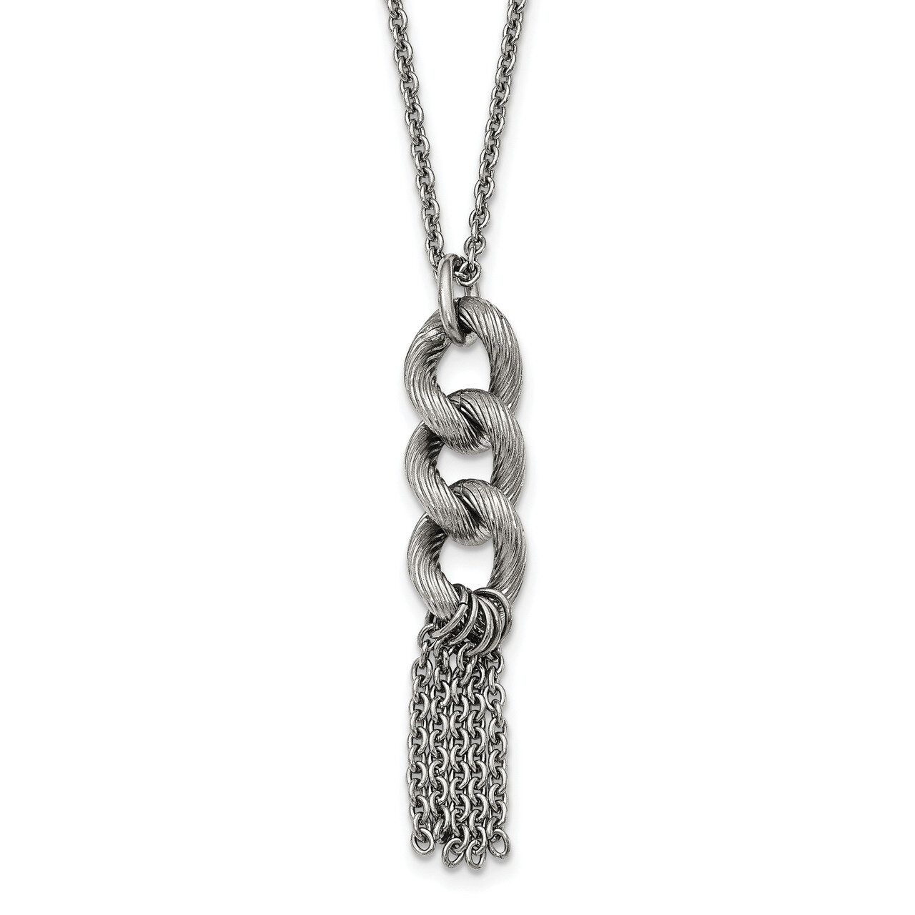 Oval Chain with 2 Inch Extender Necklace Stainless Steel SRN2168-16.25 by Chisel, MPN: SRN2168-16.2…
