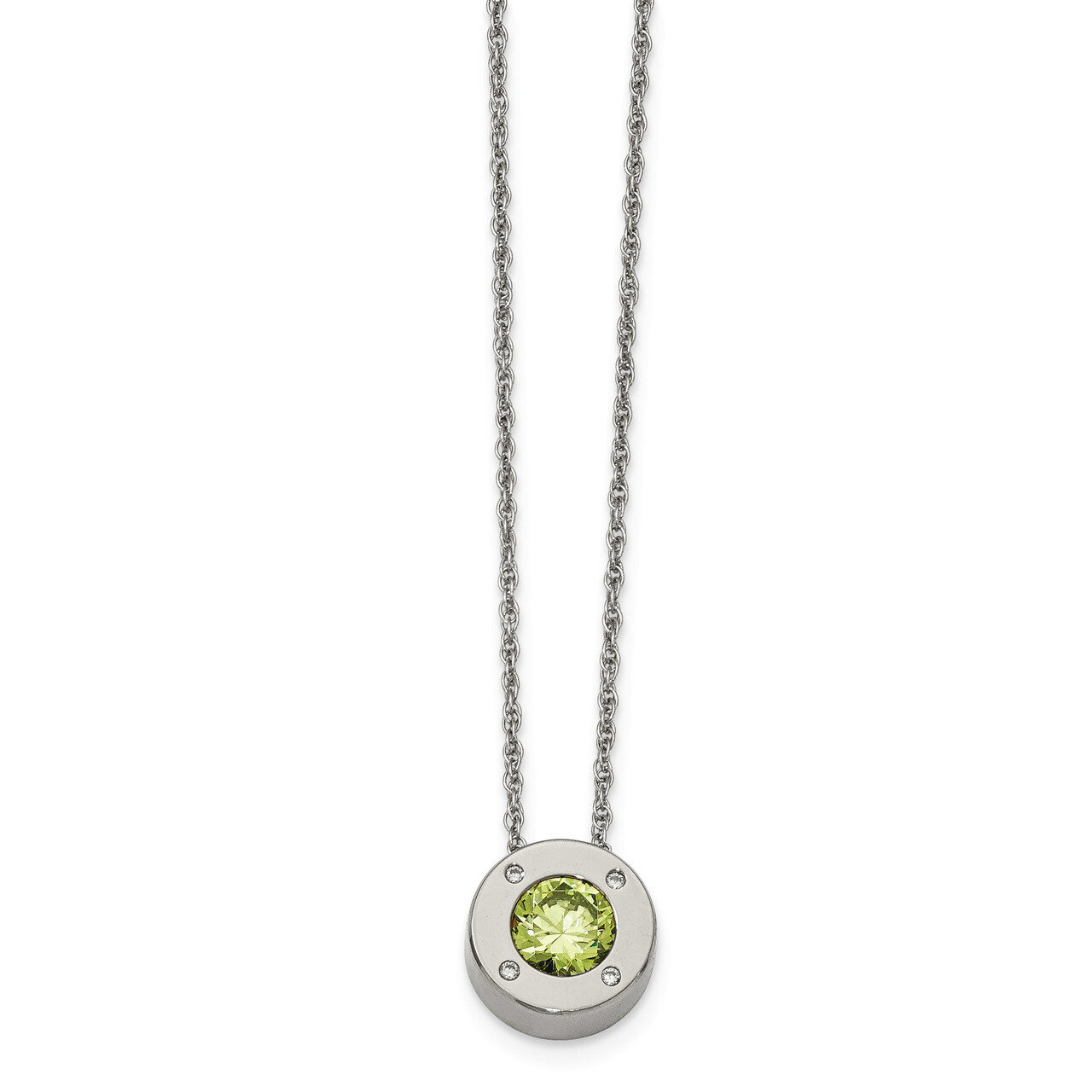 CZ May Birthstone Necklace Stainless Steel Polished SRN2173-20 by Chisel, MPN: SRN2173-20, 19110164…