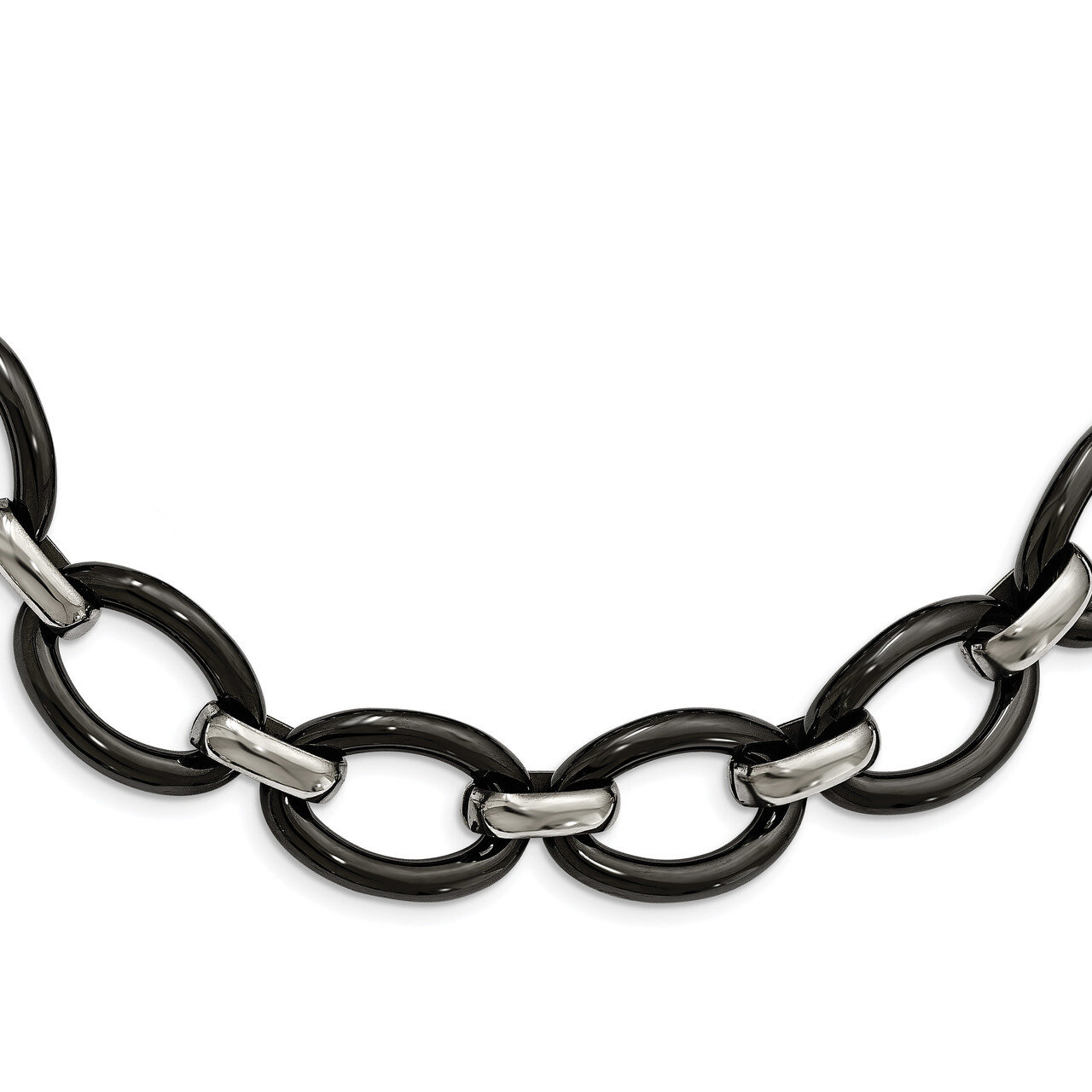 Black Ceramic 2 Inch Extender Necklace Stainless Steel Polished SRN2222-30 by Chisel, MPN: SRN2222-…