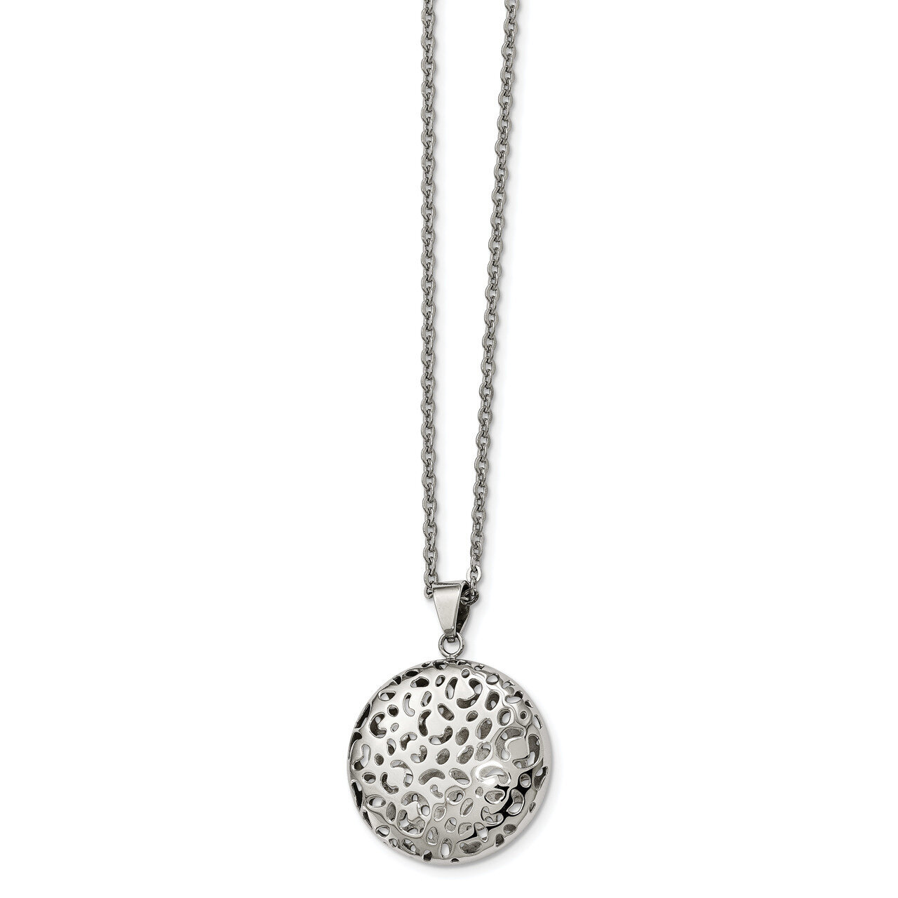 Puffed Cut-out Design Necklace Stainless Steel Polished SRN2260-18 by Chisel, MPN: SRN2260-18, 1911…