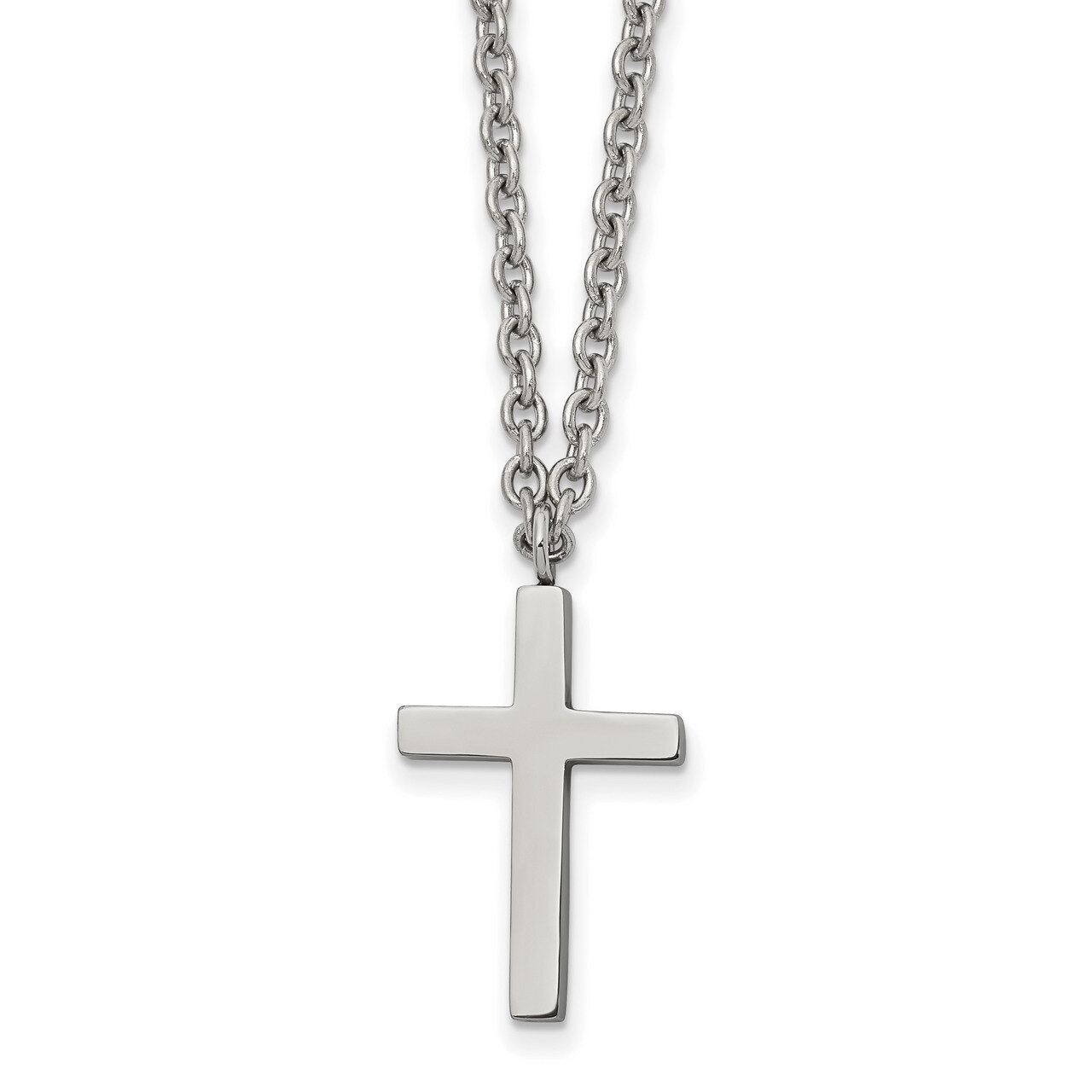 20mm Cross 18 inch Necklace Stainless Steel Polished SRN2502-18 by Chisel, MPN: SRN2502-18, 1911010…