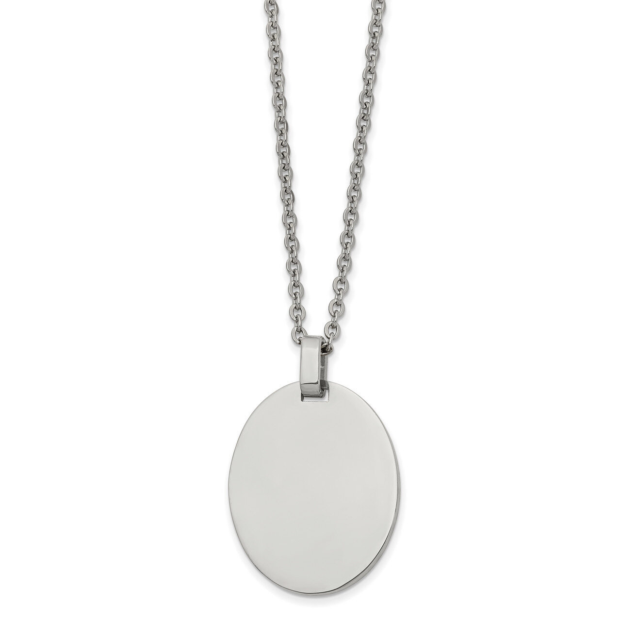 Oval 22 Inch Necklace Stainless Steel Polished SRN2513-22
