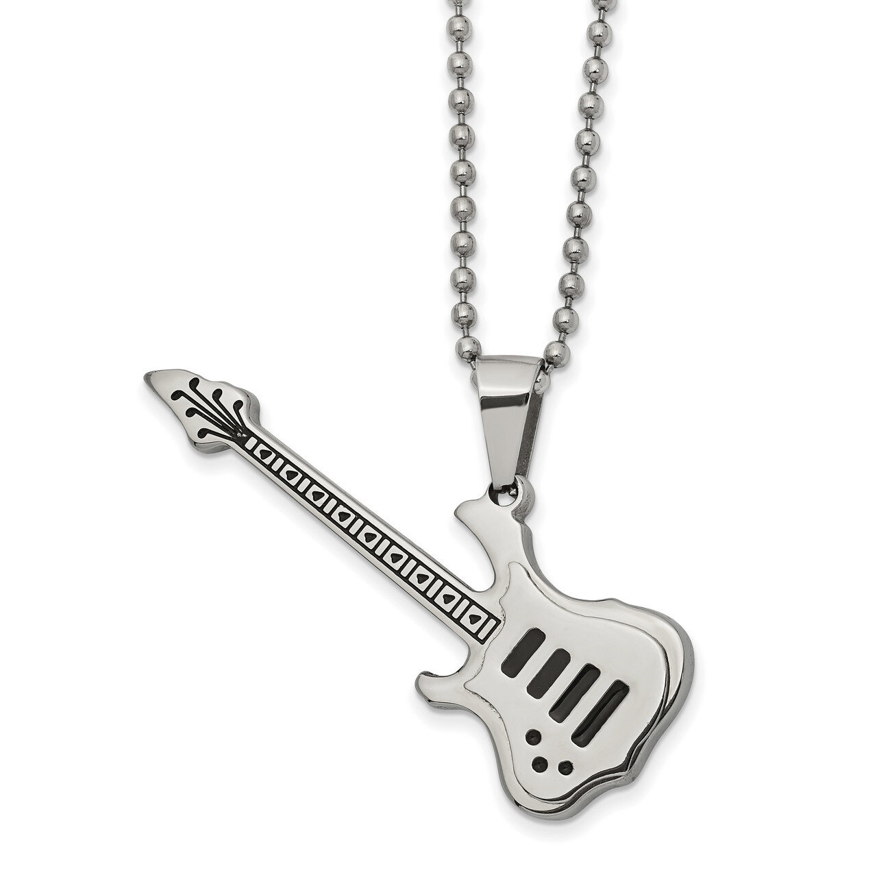 Enamel Guitar 24 Inch Necklace Stainless Steel Polished SRN2518-24 by Chisel, MPN: SRN2518-24, 1911…