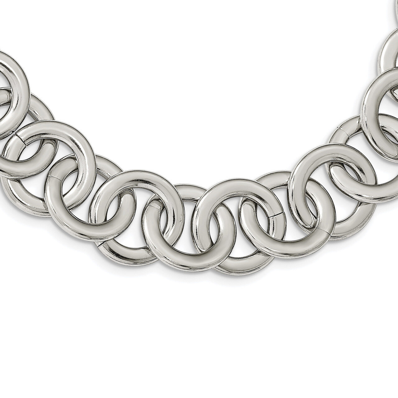 Circle Link 17 inch Necklace Stainless Steel Polished SRN2522-17 by Chisel, MPN: SRN2522-17, 191101…