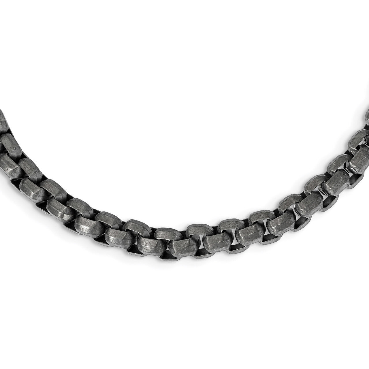 Gun Metal IP-plated Box Chain 24 Inch Necklace Stainless Steel Polished SRN2526-24