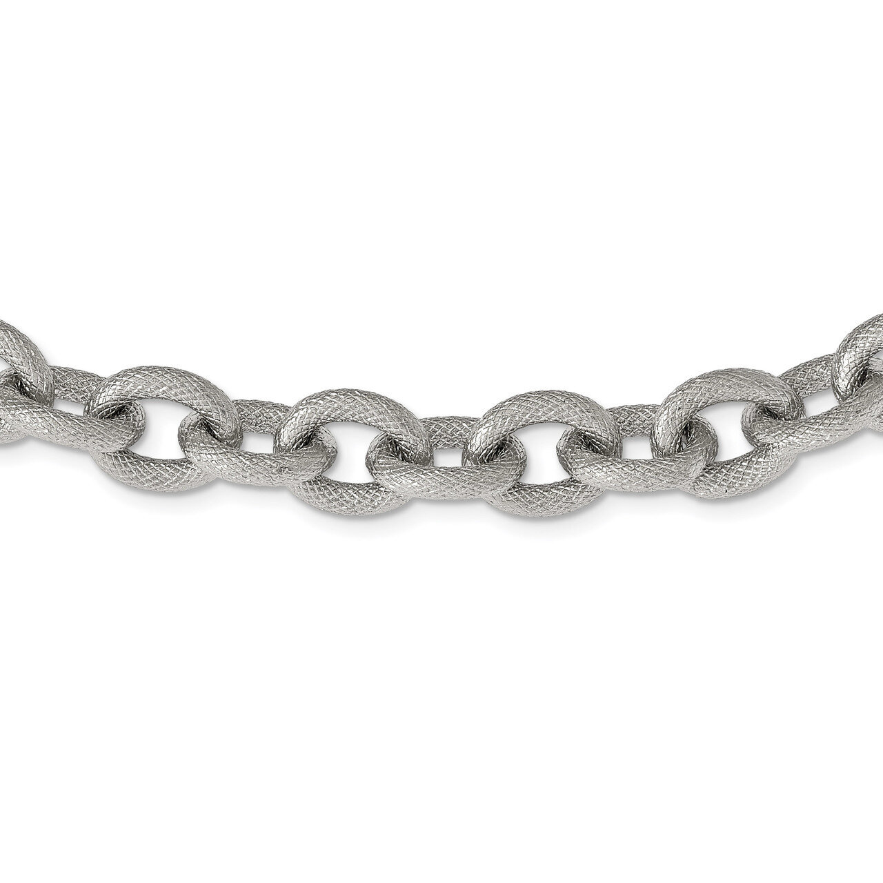 Textured Link 16.5in. Necklace Stainless Steel Polished SRN2537-16.5