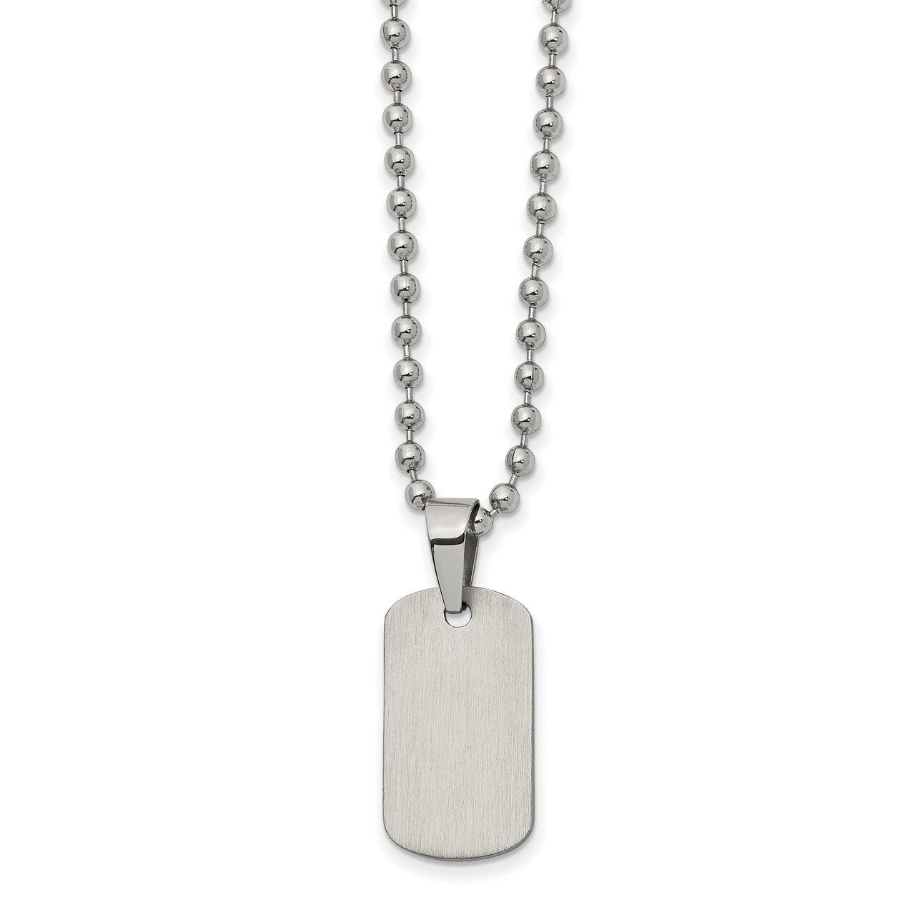 Reversible Dog Tag 22 inch Necklace Stainless Steel Brushed and Polished SRN2551-22 by Chisel, MPN:…