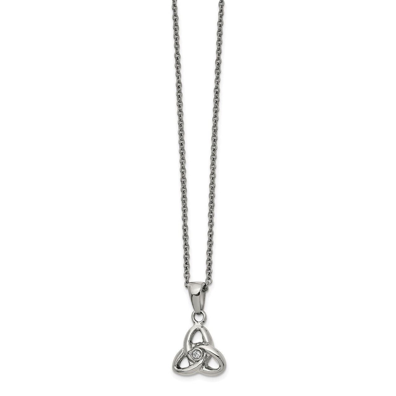 Preciosa Crystal 16 Inch with 1 Inch ext Necklace Stainless Steel Polished SRN2568-16 by Chisel, MP…