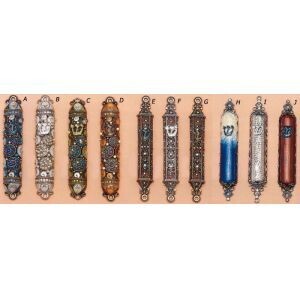 Tizo H. Blue Jeweled Mezuzah, MPN: RS361BMZ,