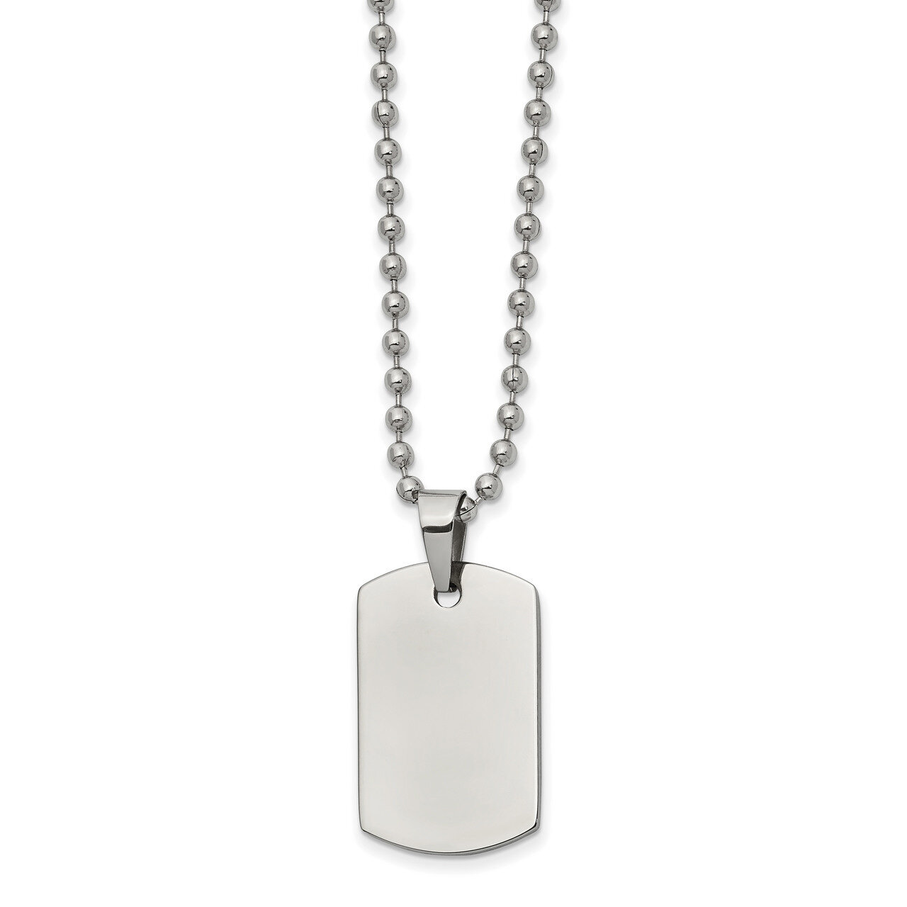 Reversible Dog Tag 22 Inch Necklace Stainless Steel Brushed and Polished SRN2596-22 by Chisel, MPN:…