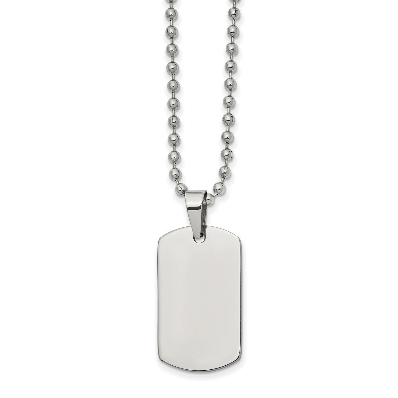 Reversible Dog Tag 22 Inch Necklace Stainless Steel Brushed and Polished SRN2597-22 by Chisel, MPN:…