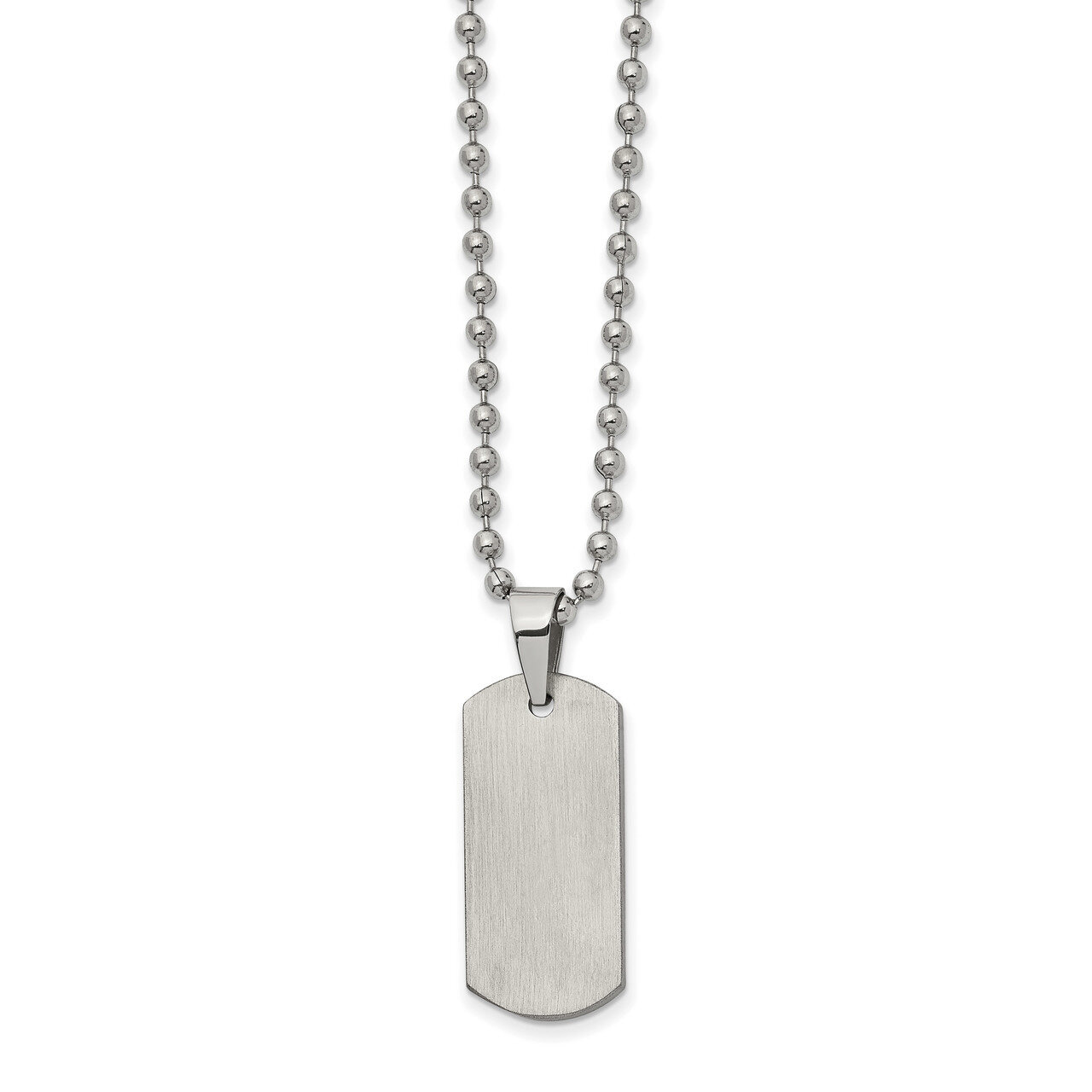 Dog Tag 22 inch Necklace Stainless Steel Brushed SRN2604-22