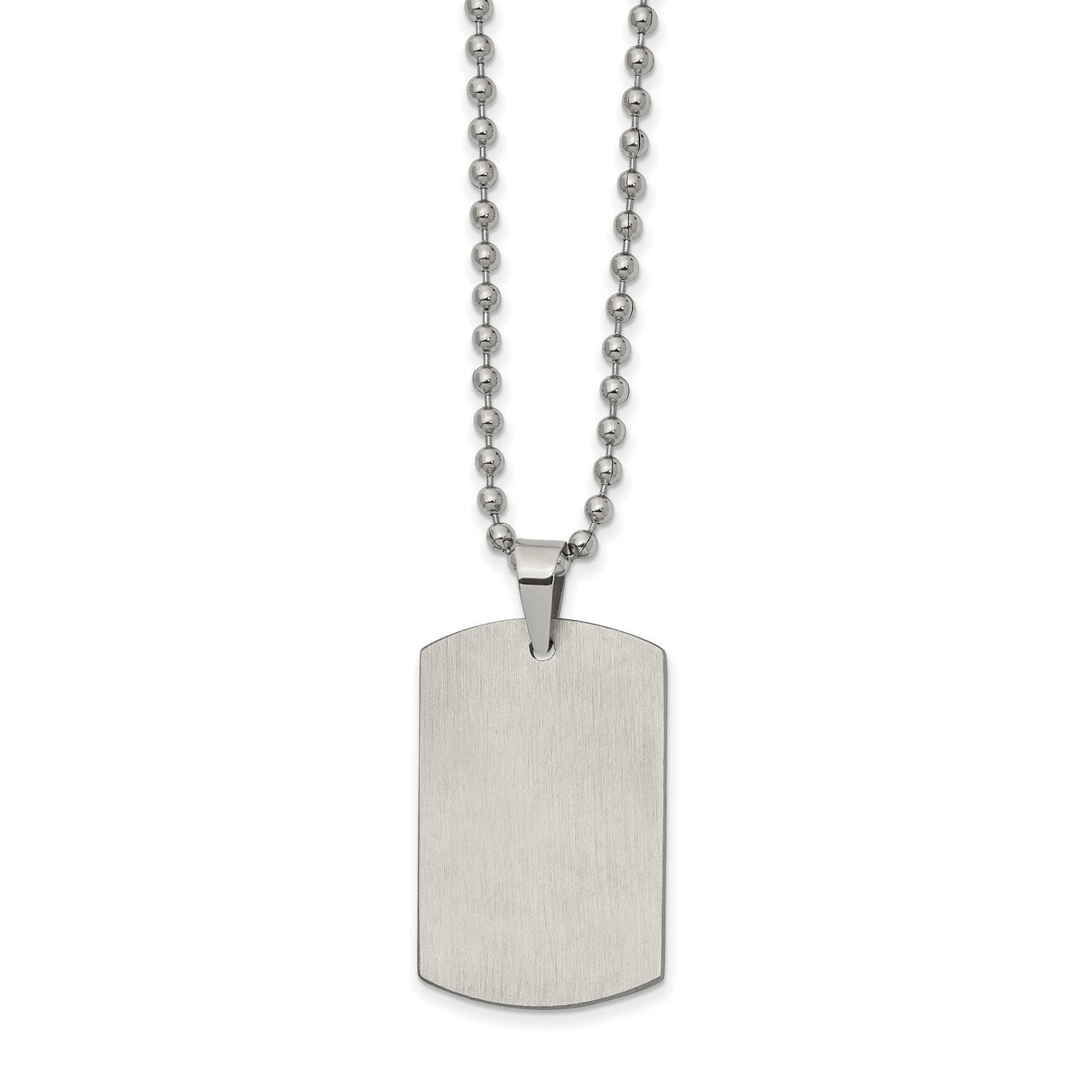 Reversible Dog Tag 22 inch Necklace Stainless Steel Brushed and Polished SRN2606-22 by Chisel, MPN:…