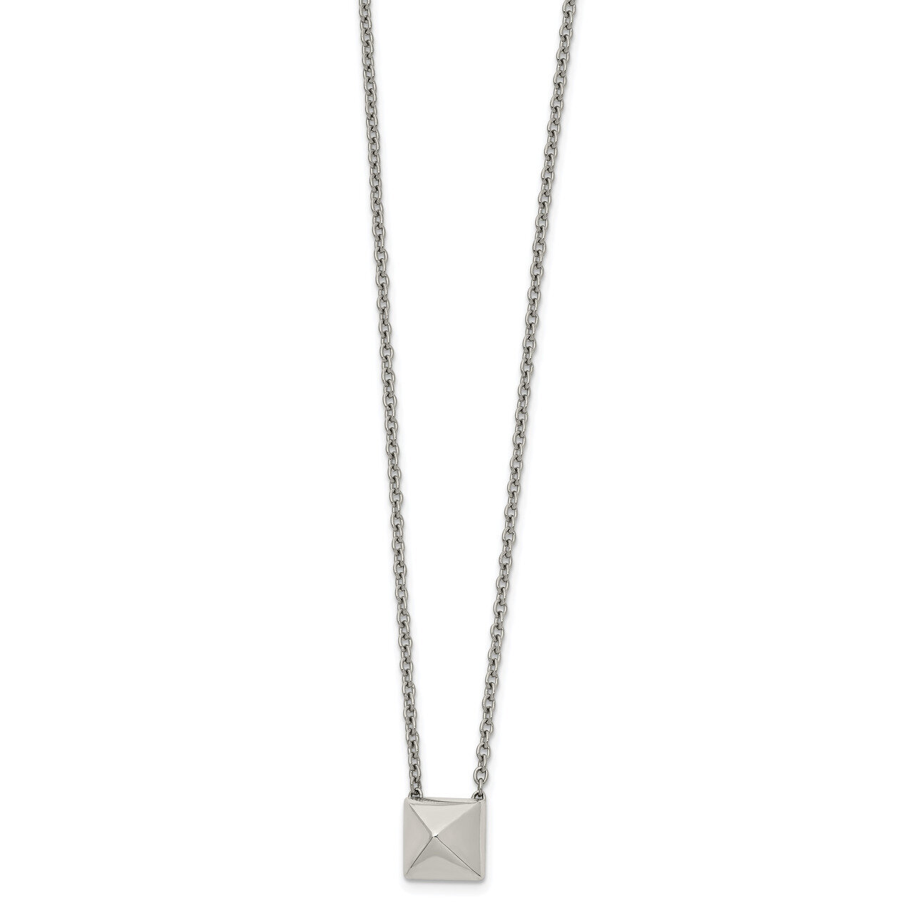 Stud 16 Inch with 2 Inch ext Necklace Stainless Steel Polished SRN2706-16 by Chisel, MPN: SRN2706-1…