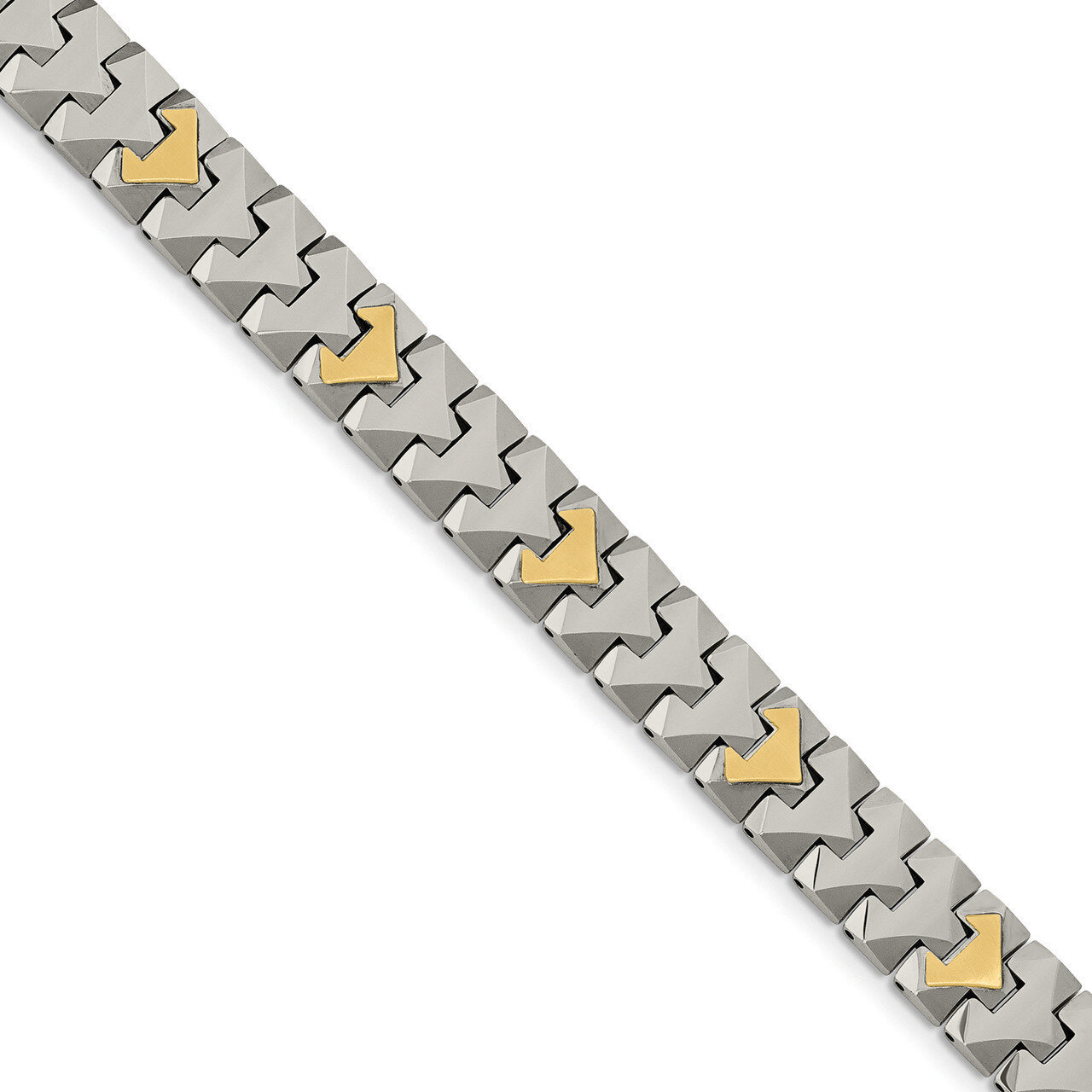 10k Polished Chevron Style Bracelet Tungsten TUB125-8.25