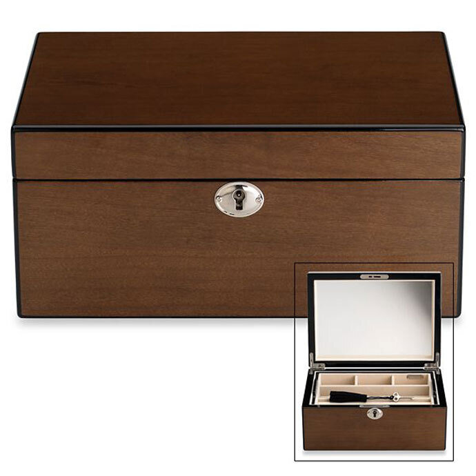 Reed and Barton Engravable Modern Lines Latte Jewelry Box 863115