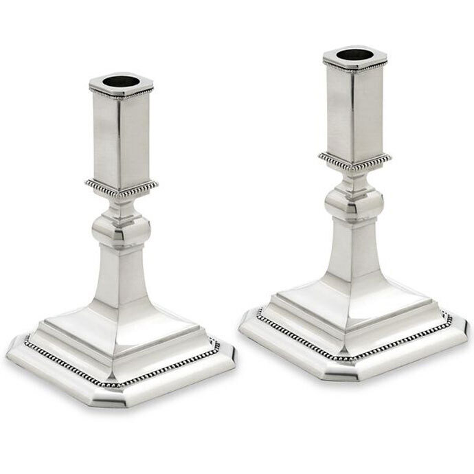 Reed and Barton Banded Bead Candlestick Pair 7516