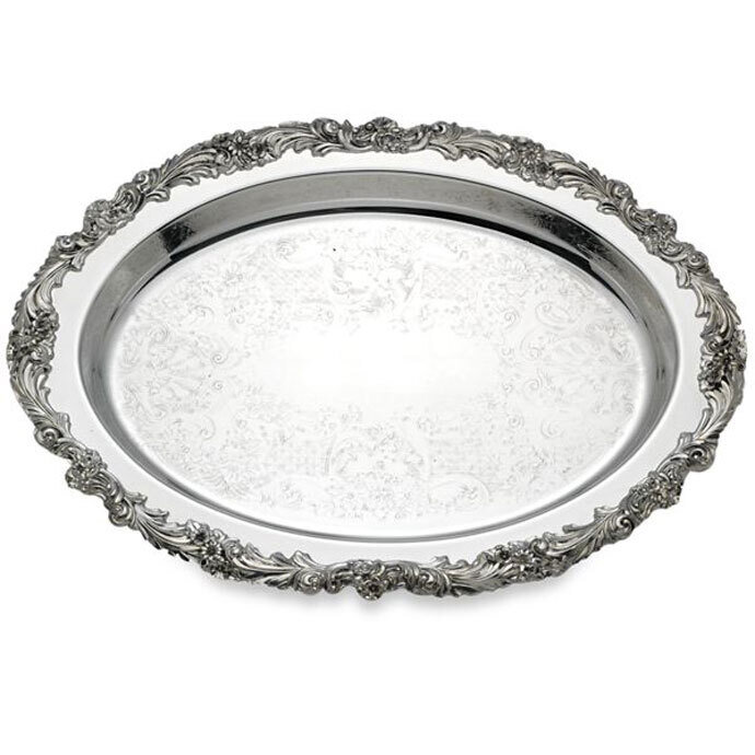 Reed and Barton Engravable Burgundy Oval Tray 16.0 865158