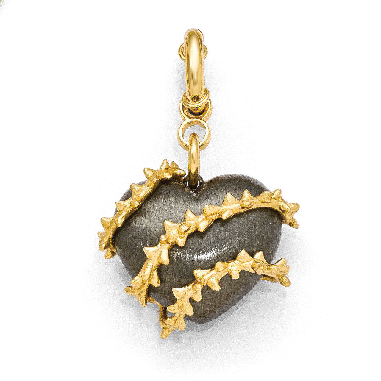 Diego Massimo Black Rhodium Gold-tone Heart Thorn Charm Bronze DMC102
