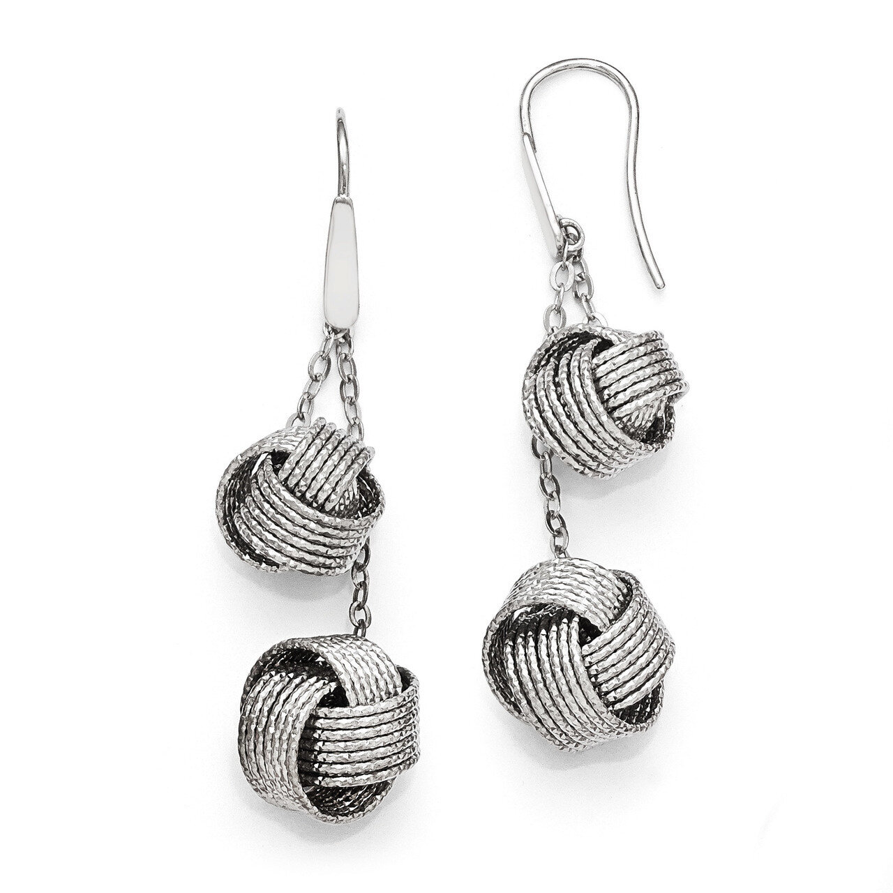 Diego Massimo Textured Rhodium-plated Knot Earrings Bronze DME103