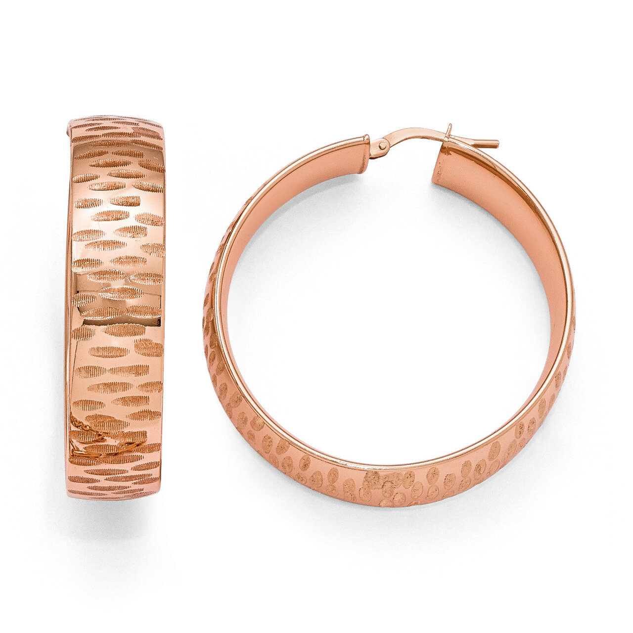 Diego Massimo Etched Rose-tone Hoop Earrings Bronze DME106