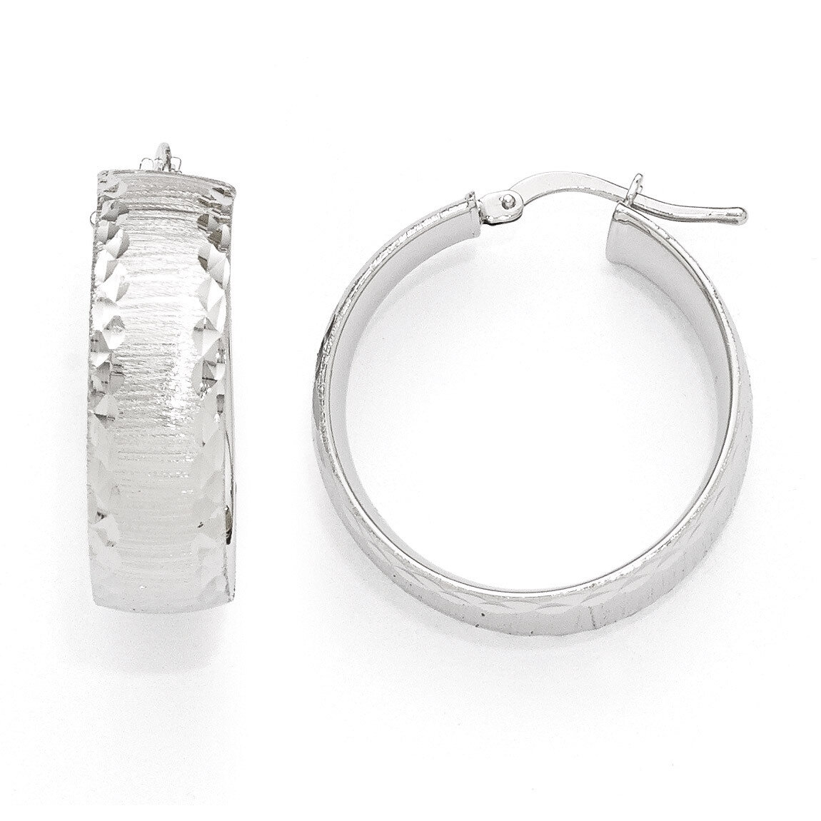 Diego Massimo Brushed Rhodium-plated Hoop Earrings Bronze DME133