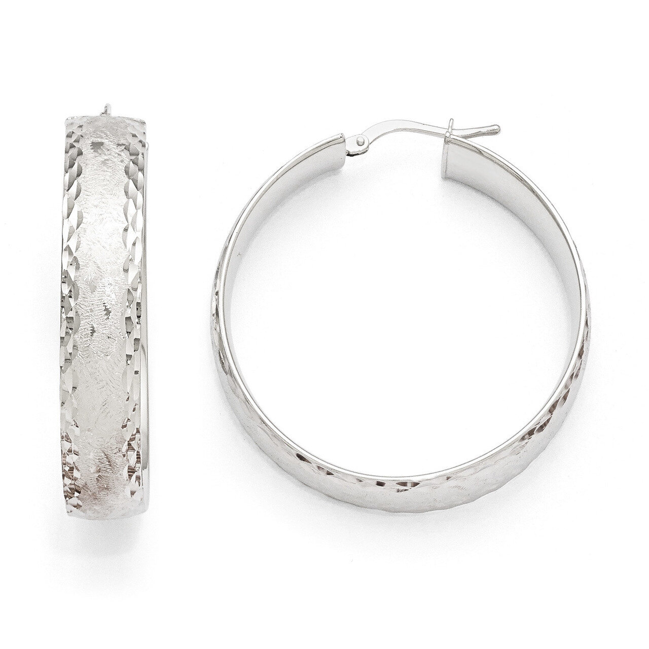 Diego Massimo Etched Rhodium-plated Hoop Earrings Bronze DME136