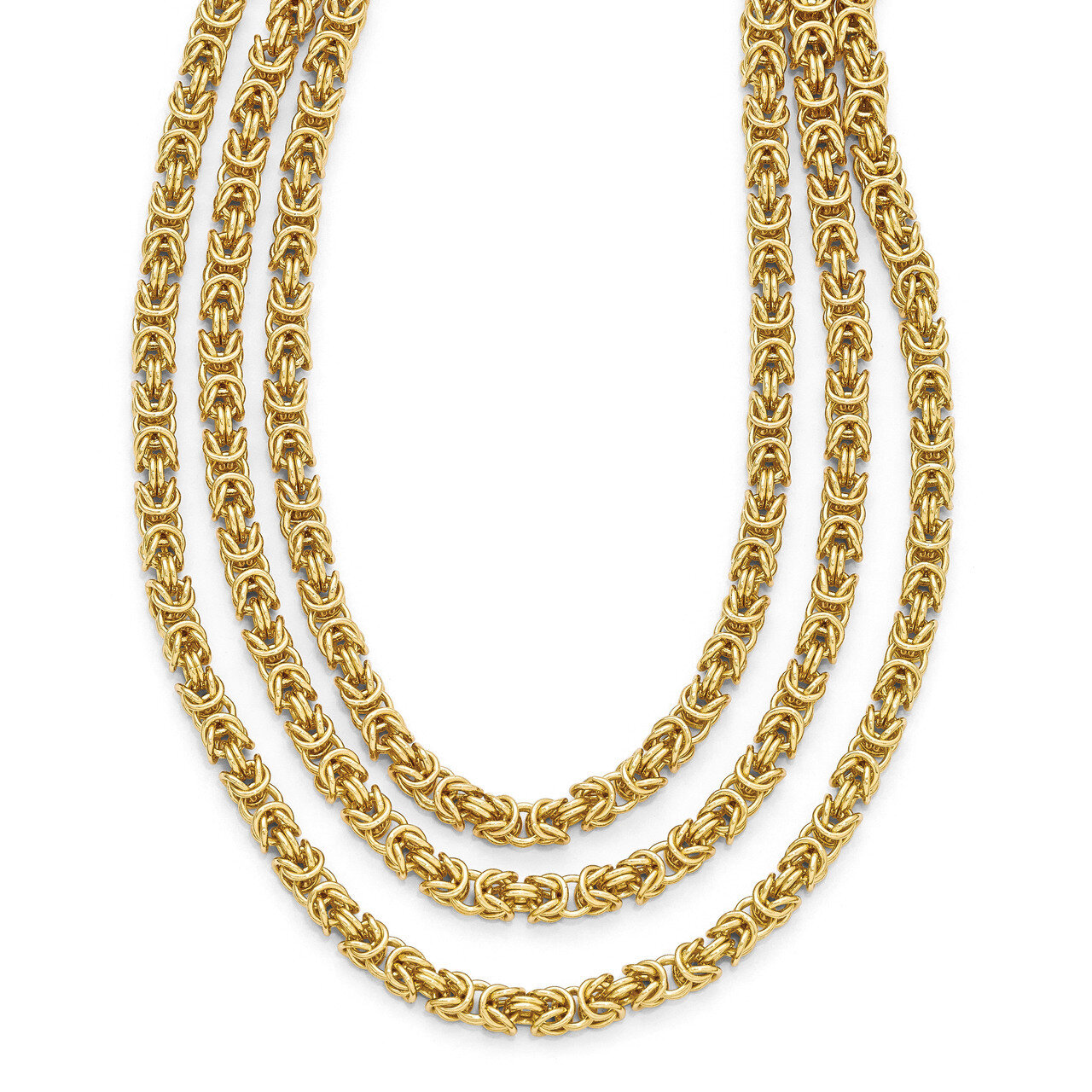 Diego Massimo Brown &amp; Gold-tone Byzantine Necklace Bronze DMN129-17