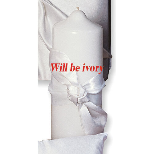 Ivory Love Knot Pillar Candle GL9831