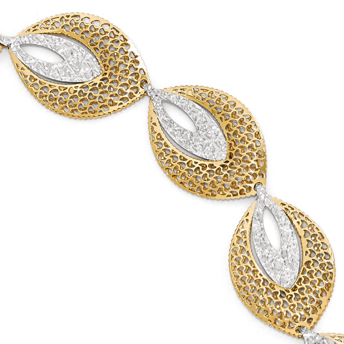 Fancy Bracelet 14k Two-tone Gold LF466-7.5