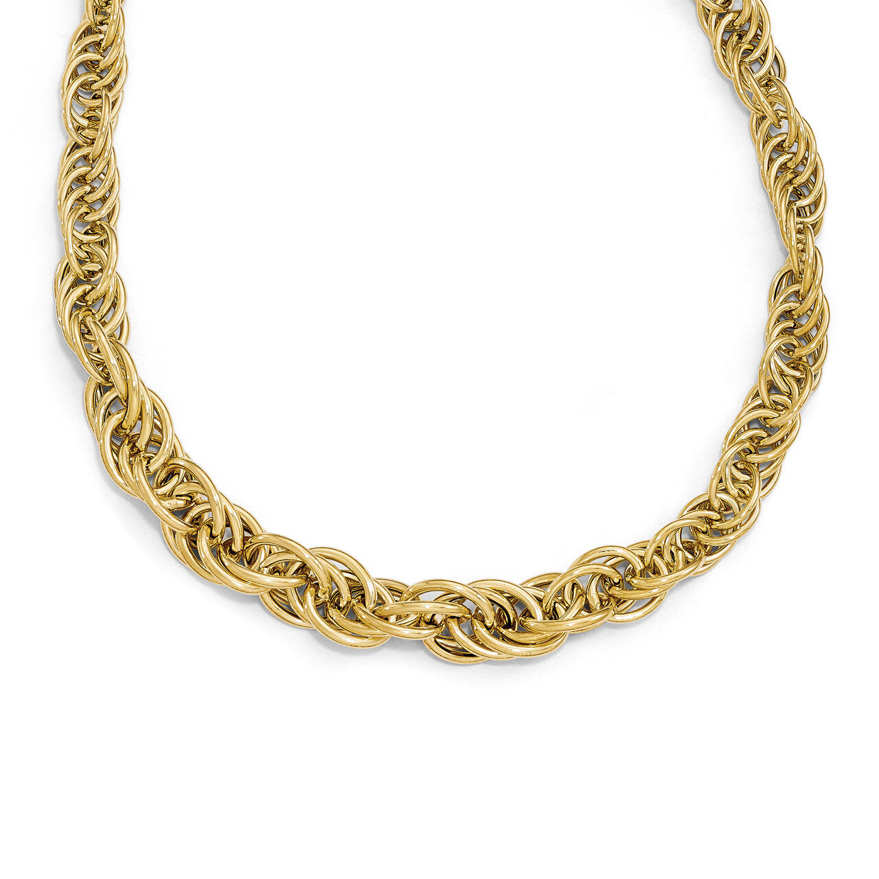 Fancy Link Necklace 14k Gold Polished LF468-17