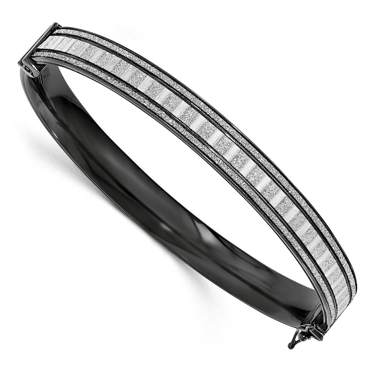 Rhodium-plated Glitter Infused Bangle Sterling Silver QB1029
