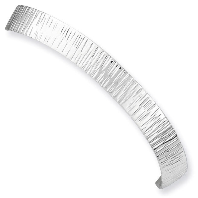 8mm Polished and Textured Cuff Bangle Sterling Silver QB603