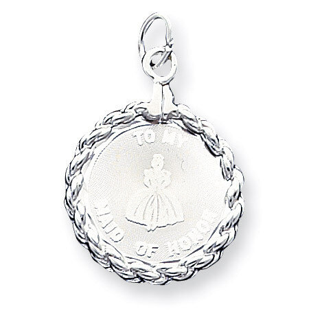 To My Maid of Honor Disc Charm Sterling Silver QC1489