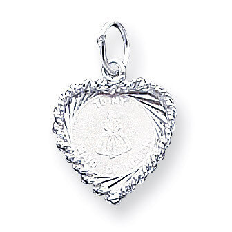 To My Maid of Honor Heart Disc Charm Sterling Silver QC1504