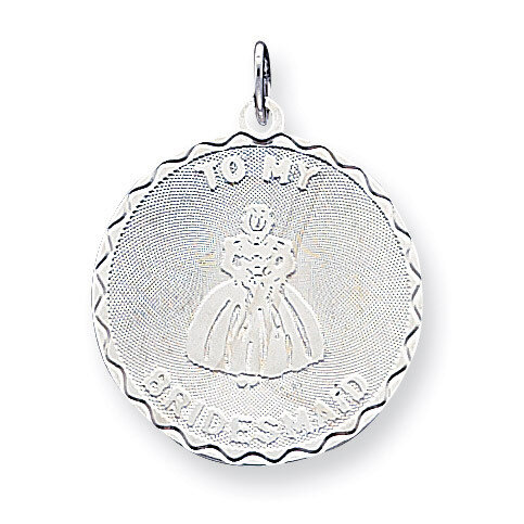 To My Bridesmaid Disc Charm Sterling Silver QC2115