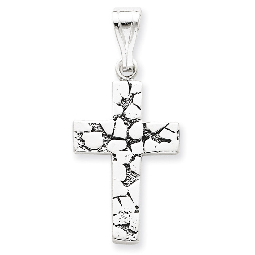 Blue CZ Cross Pendant Sterling Silver QC3320