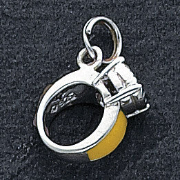 Rhod Enameled Yellow Ring Sterling Silver QC3727