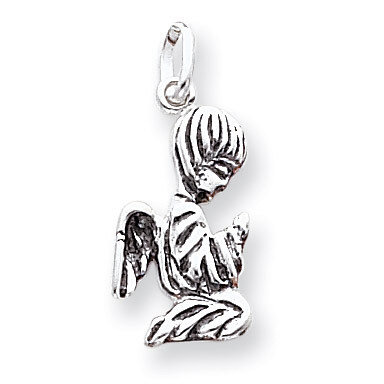 Antiqued Angel Charm Sterling Silver QC3780