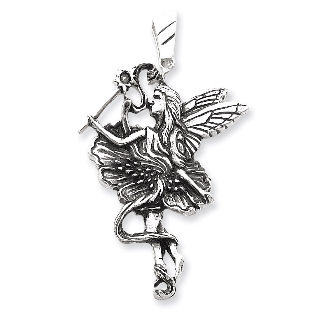 Antiqued Fairy Pendant Sterling Silver QC3920