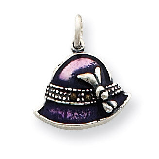 Enameled Purple Hat Charm Sterling Silver QC3975