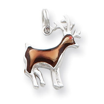 Enameled Reindeer Charm Sterling Silver QC4130