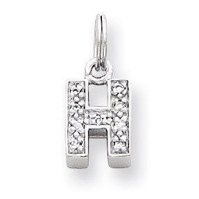 CZ Initial H Charm Sterling Silver QC4214H